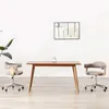 Image de Chaise pivotante à manger Taupe Bois courbé et tissu