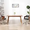 Image de Chaise pivotante à manger Noir Bois courbé et similicuir