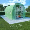 Image de vidaXL Serre Tente Abri Plantes Serre à Fleurs Serre à Plantes Serre de Jardin Serre d'Extérieur 6,86 m² Vert Tissu PE 48164