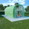 Image de vidaXL Serre Tente Abri Plantes Serre à Fleurs Serre à Plantes Serre de Jardin Serre d'Extérieur 9 m² Vert Tissu PE 4,5x2x2 48165