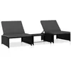 Image de Chaises inclinables de jardin lot de 2 et table résine tressée