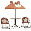 Image de Salon de jardin Vidaxl marron acier 3 pieces 28 x 28 cm