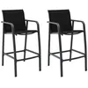 Image de Chaises de bar de jardin lot de 2 Noir Textilène