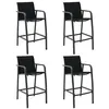 Image de Chaises de bar de jardin lot de 4 Noir Textilène