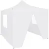Image de vidaXL Partytent met 4 zijwanden inklapbaar 3x3 m staal wit48861