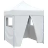Image de vidaXL Partytent met 4 zijwanden inklapbaar 2x2 m staal wit48888