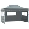 Image de Tente de réception pliable avec 3 parois 3x4 m Acier Anthracite