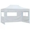 Image de Tente de réception pliable avec 3 parois 3x4 m Acier Blanc