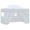 Image de vidaXL Partytent met 4 zijwanden inklapbaar 3x4 m staal wit48900