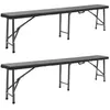 Image de Bancs de jardin pliables lot de 2 180 cm PEHD Noir