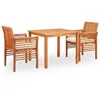 Image de vidaXL Mobilier à dîner d'extérieur 3 pcs et coussins Acacia solide 278895