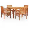 Image de vidaXL Mobilier à dîner d'extérieur 5 pcs et coussins Acacia solide
