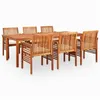 Image de Salon de jardin Vidaxl bois beige 7 pieces 6 personnes