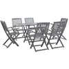 Image de Ensemble à manger de jardin 7 pcs Bois d acacia massif Gris