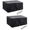 Image de Housses de salon de jardin 2 pcs Rotin 10 oeillets 240 x 140 cm