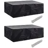 Image de Housses de salon de jardin 2 pcs Rotin 10 oeillets 300 x 140 cm