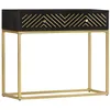 Image de Table console Noir et doré 90x30x75 cm Bois de manguier massif