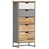 Image de vidaXL Armoire à Tiroirs Meuble de Rangement Commode Buffet avec 5 Tiroirs Chambre à Coucher Intérieur 45x30x105 cm Bois de Manguier Massif