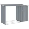Image de vidaXL Abri à Bois de Jardin Hangar de Stockage d'Outils Abri de Rangement Remise en Rondins Cabane Extérieur Gris 46294