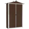Image de vidaXL Abri de Jardin Cabane Maison de Stockage Remise d'Extérieur Hangar de Stockage d'Outils Marron 116x45x175 cm Acier 46304
