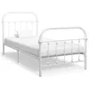 Image de Cadre de lit sans matelas blanc métal 90x200 cm