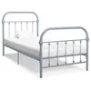 Image de Cadre de lit sans matelas gris métal 90x200 cm