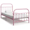 Image de vidaXL Bedframe metaal roze 100x200 cm284511