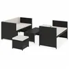 Image de Salon de jardin vidaxl noir acier 4 personnes 95.5 x 45 x 35.0 cm 5 pieces
