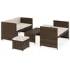 Image de Salon de jardin vidaxl 5 pieces 4 personnes resine tressee 95.5 x 45 x 35.0 noir