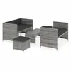 Image de Salon de jardin vidaxl acier 5 pieces 5 personnes 95.5 x 45 x 35.0 cm gris