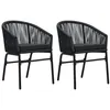 Image de Lot de 2 chaise vidaxl en rotin empilable non pliable exterieur H. 78 cm noir