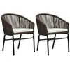 Image de Lot de 2 chaise vidaxl en rotin empilable non pliable exterieur H. 78 cm marron