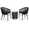 Image de Salon de jardin VIDAXL 3 pieces noir 2 personnes 35.0 x 48 cm Rotin