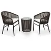 Image de Salon de jardin vidaxl 3 pieces marron rotin 35.0 x 48 cm 2 personnes