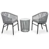 Image de Salon de jardin vidaxl metal 3 pieces noir 35.0 x 48 cm 2 personnes