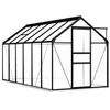 Image de vidaXL Tuinkas met basisframe 7,03 m³ aluminium antracietkleurig48218