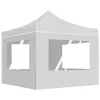 Image de vidaXL Partytent inklapbaar met wanden 2x2 m aluminium wit48934