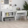 Image de Bureau d angle Blanc brillant 200x50x76 cm Bois d'ingénierie