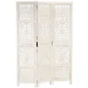 Image de Cloison de séparation 3 panneaux Blanc 120x165 cm Bois manguier