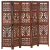 Image de Cloison de séparation 5 panneaux Marron 200x165cm Bois manguier