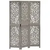 Image de vidaXL Kamerscherm 3 panelen handgesneden 120x165 cm mangohout grijs285337