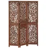 Image de Cloison de séparation 3 panneaux Marron 120x165cm Bois manguier