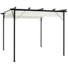 Image de vidaXL Pergola avec toit rétractable Blanc crème 3 x 3 m Acier