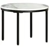 Image de vidaXL Salontafel à 50 cm echt massief marmer wit en zwart286411