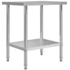 Image de Table de travail de cuisine 80x60x85 cm Acier inoxydable