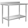 Image de Table de travail de cuisine avec dosseret 120x60x93 cm Inox