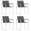 Image de Lot de 4 chaise vidaxl en acier empilable non pliable exterieur H. 85 cm gris