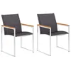 Image de Lot de 2 chaise vidaxl en acier empilable non pliable exterieur H. 85 cm gris