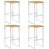 Image de vidaXL Chaises de bar lot de 4 bois d'acacia solide/acier inoxydable46507
