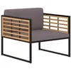 Image de Lot de 2 chaise vidaxl exterieur non pliable en acacia H. 62 cm gris